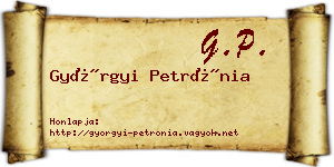 Györgyi Petrónia névjegykártya