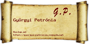 Györgyi Petrónia névjegykártya